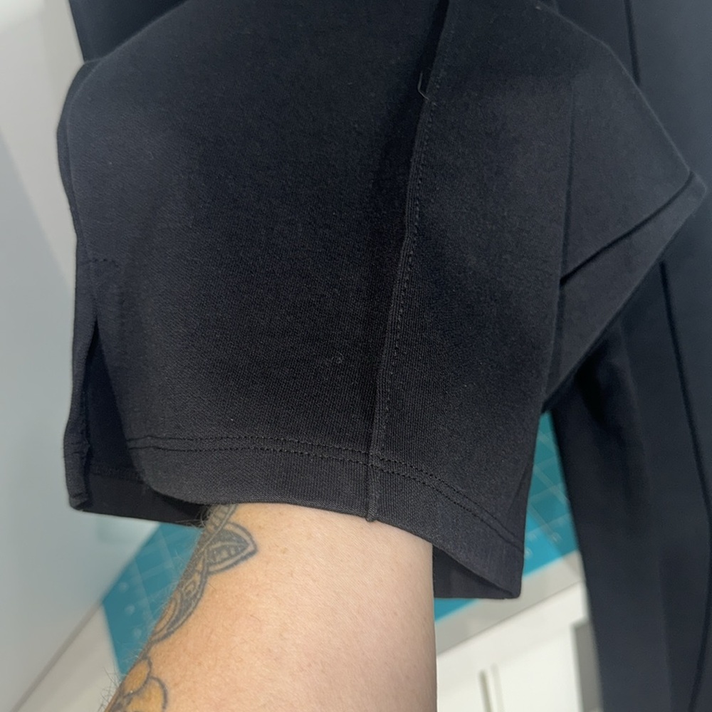 Zara Black High Waisted Pull On Ponte Pin Tuck Seam Comfortable Pant Size Medium - Picture 4 of 7